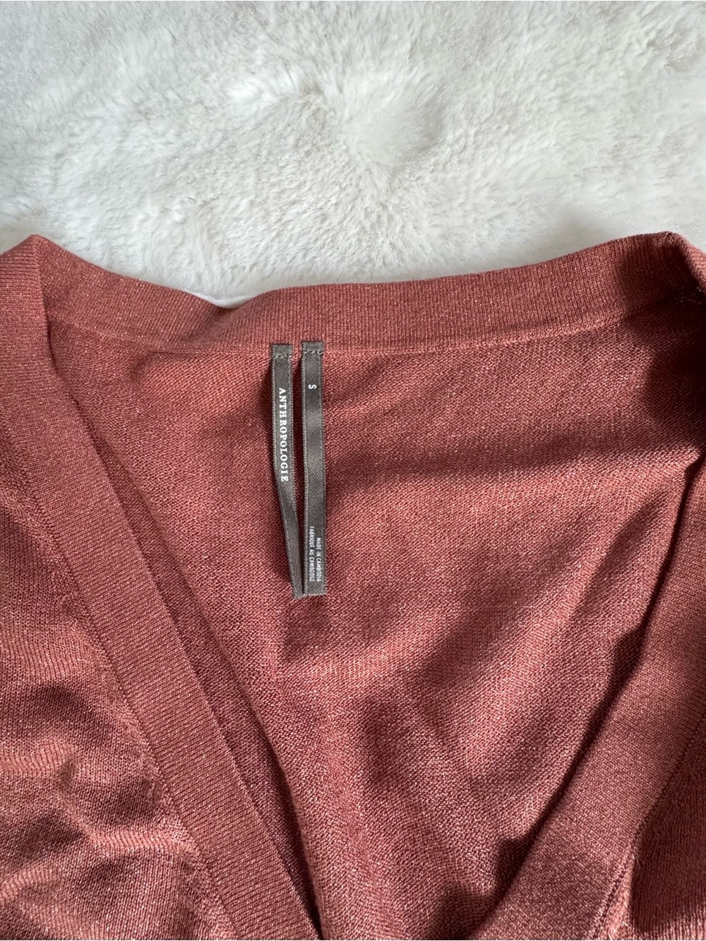 Anthropologie Rust-Brown Sleeveless Button-Front Knit Tank - Picture 6 of 11